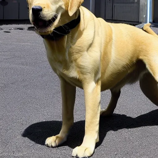 Image similar to a hybrid between a yellow lab and a panther