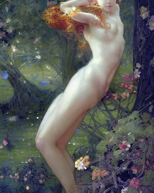 Prompt: a beautiful fairy, by Edgar Maxence and Ross Tran and Michael Whelan and disney