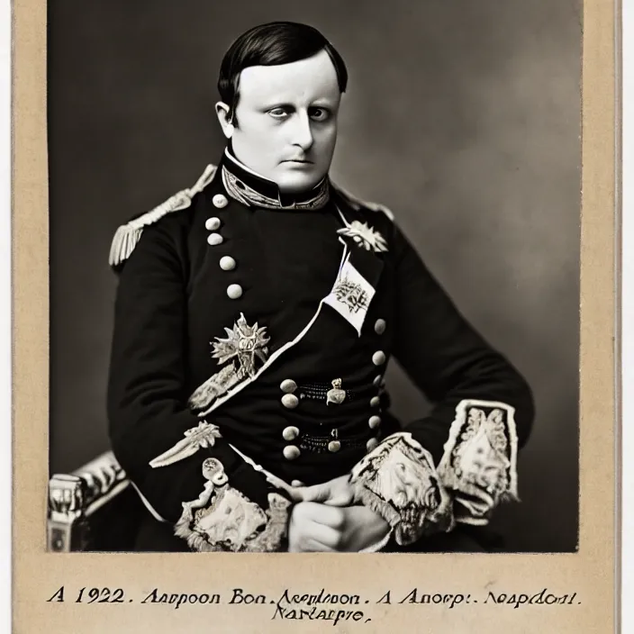 Prompt: a 1920s photograph of Napoleon Bonaparte, portrait, 8k