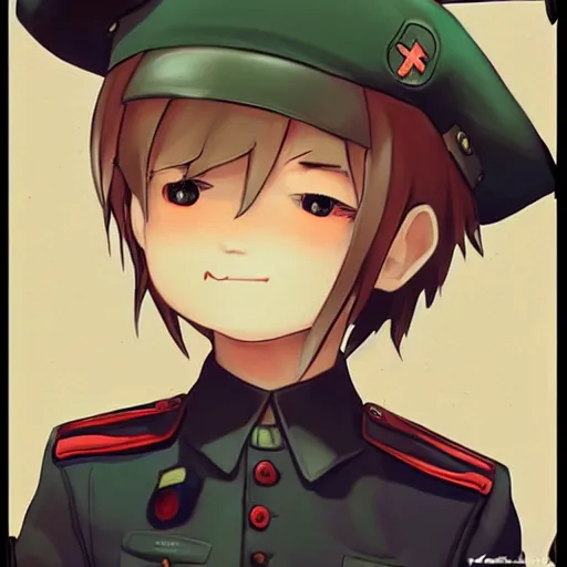 Image similar to beautiful little boy in nazi uniform posing. red, green, blue and gray pallet color. made in abyss art style, inspired by kris from deltarrune, cute detailed artwork, anatomically correct, soft details, ilya kuvshinov, reflection, perfect composition, portrait, illumination, digital art, detailed anime soft face