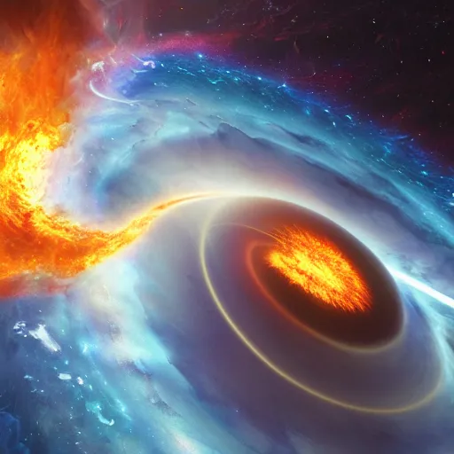 Image similar to gravitational galactic maelstrom, fire, vray