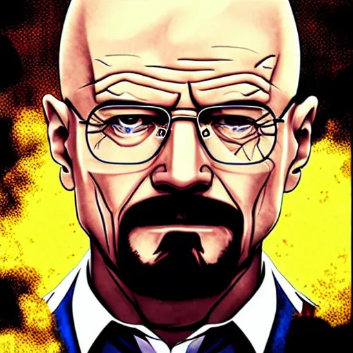 Image similar to Walter white breaking bad, anime key visual, pixiv, anime