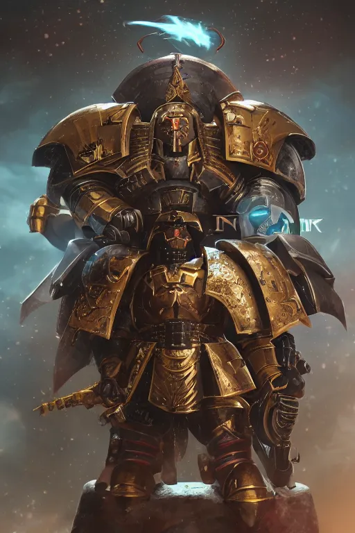 Image similar to armor portrait heros warhammer 4 0 k horus heresy fanart - the primarchs emperor by johannes helgeson animated with vfx concept artist & illustrator global illumination ray tracing hdr fanart arstation zbrush central hardmesh 8 k octane renderer comics stylized