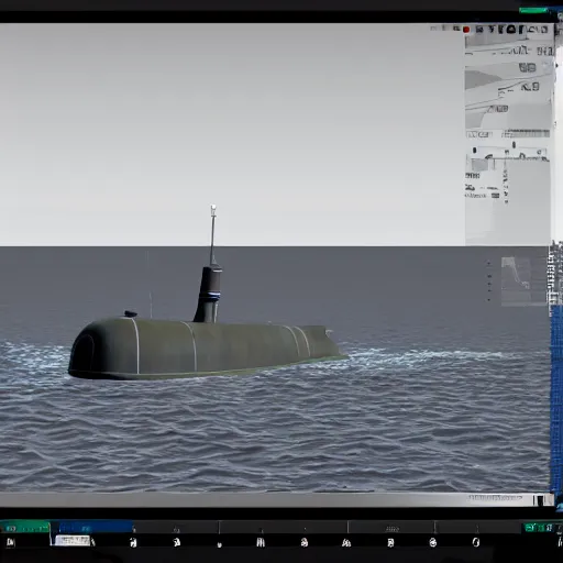 Prompt: Lidar scan of a -submarine