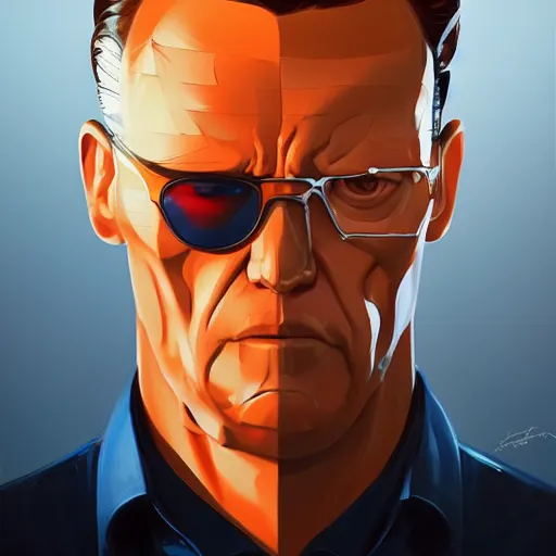 Image similar to face icon stylized minimalist t - 1 0 0 0, loftis, cory behance hd by jesper ejsing, by rhads, makoto shinkai and lois van baarle, ilya kuvshinov, rossdraws global illumination