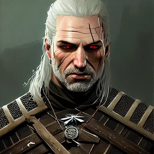 Image similar to witcher, paint by greg rutkowski