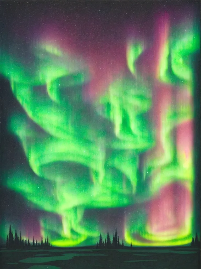 Prompt: northern lights by gerhard richter | northern lights by beeple | thorncrown chapel johfra bosschart