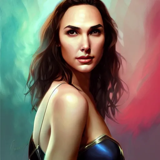 Image similar to portrait of gal gadot by charlie bowater