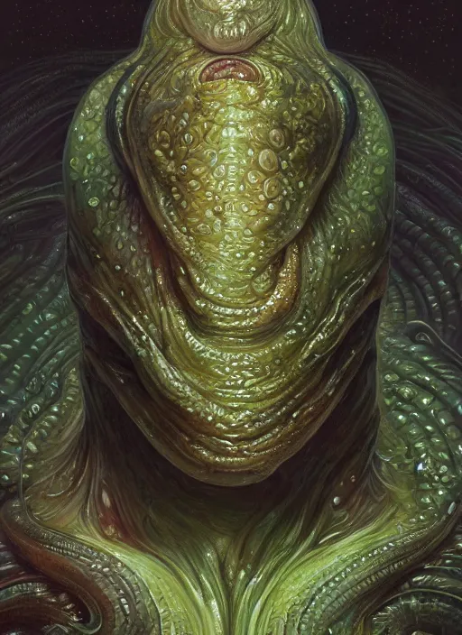 Prompt: elon musk as slimy mollusk, drool, full body, intricate, elegant, highly detailed, digital painting, artstation, concept art, wallpaper, smooth, sharp focus, illustration, art by h. r. giger and artgerm and greg rutkowski and alphonse mucha