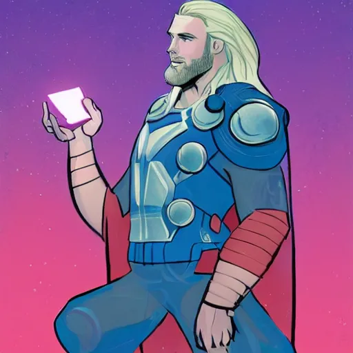 Prompt: Thor, in the style of Lore Olympus