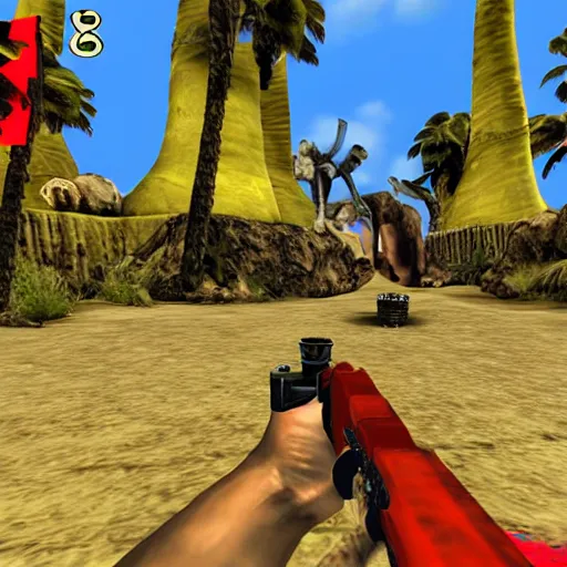 Image similar to Serious sam game with ps1 graphics