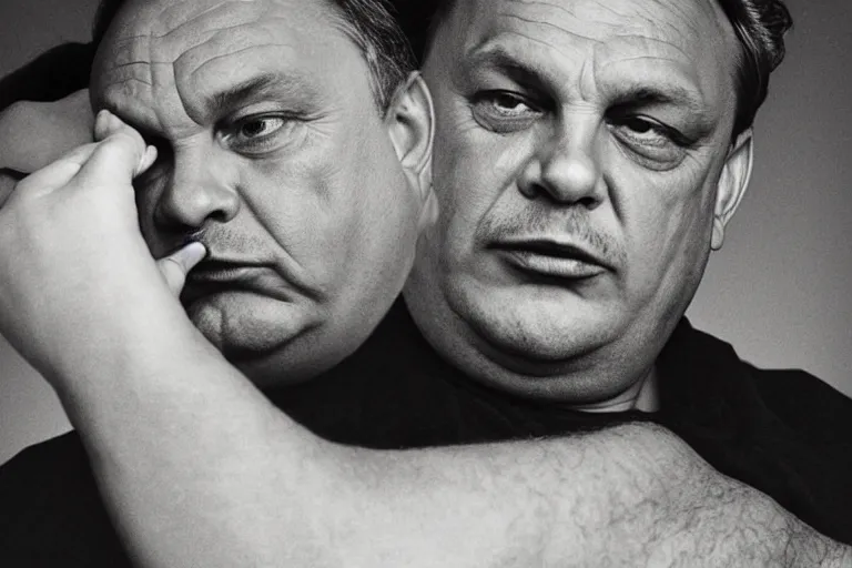 Prompt: overweight viktor orban by peter lindbergh