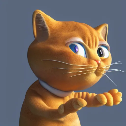 Image similar to Female Garfield, realistic render, cinema 4d