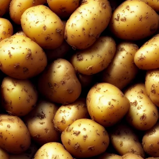 Prompt: potatoes, 8 k image, profession