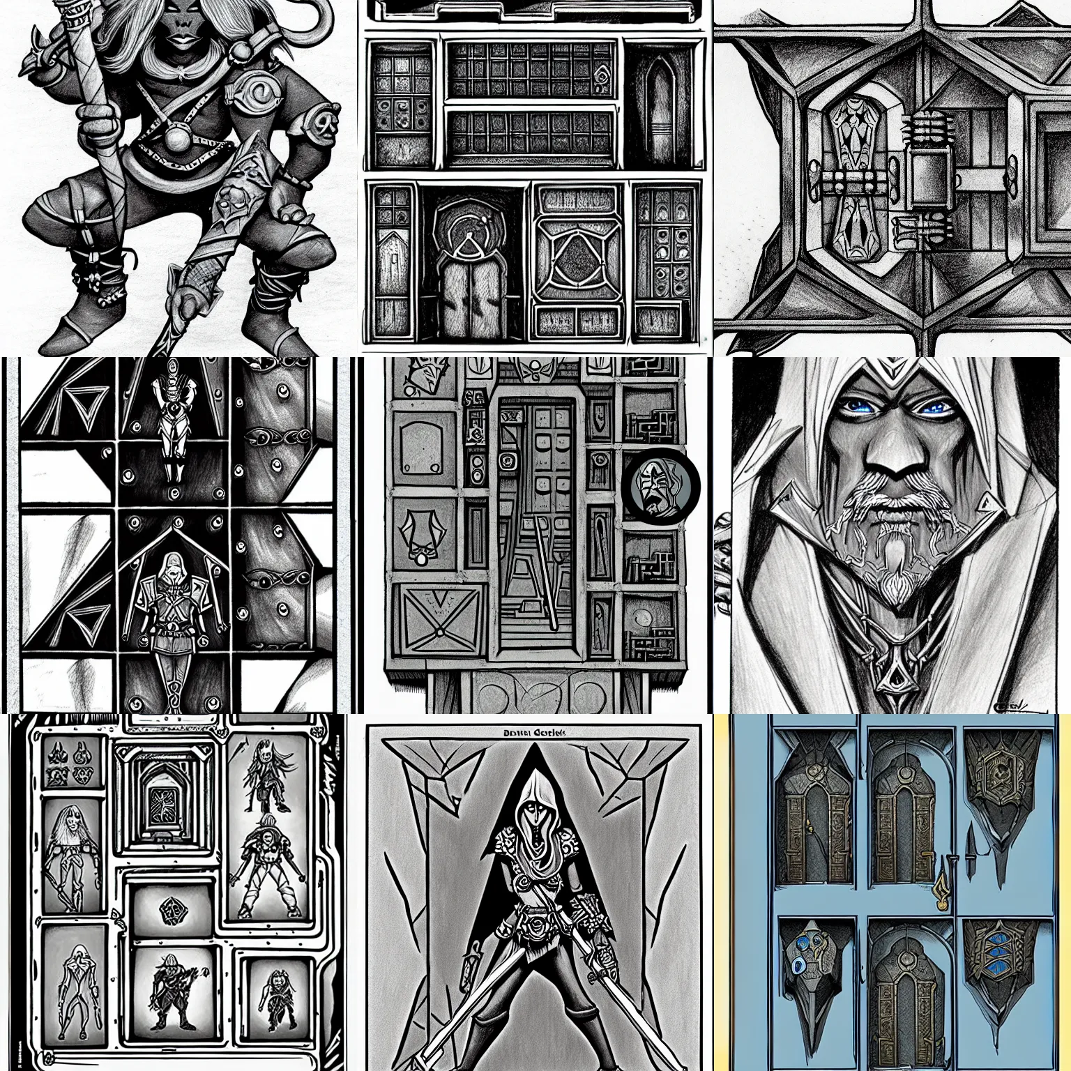 Prompt: vault of the drow, detailed drawings in the style of gary gygax