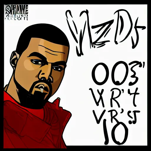 Image similar to kanye west drawn in the style of jojo's bizarre adventure