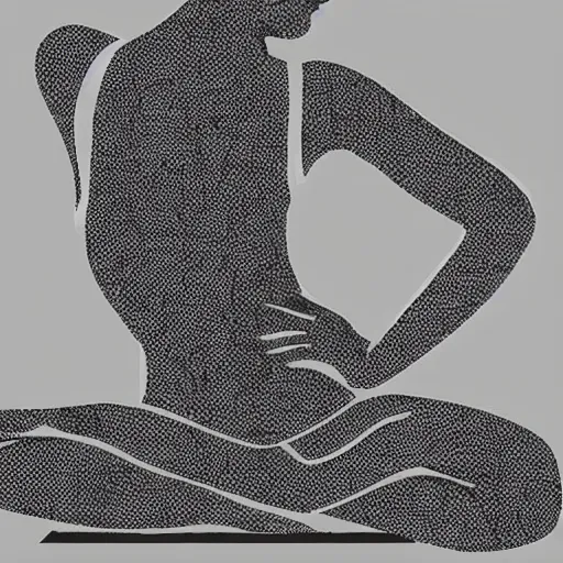 Image similar to black and white corporate logo female silhouette yoga pose