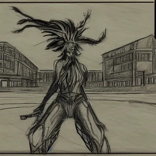 Image similar to hand drawn sketch of the keeper of the plains in Wichita