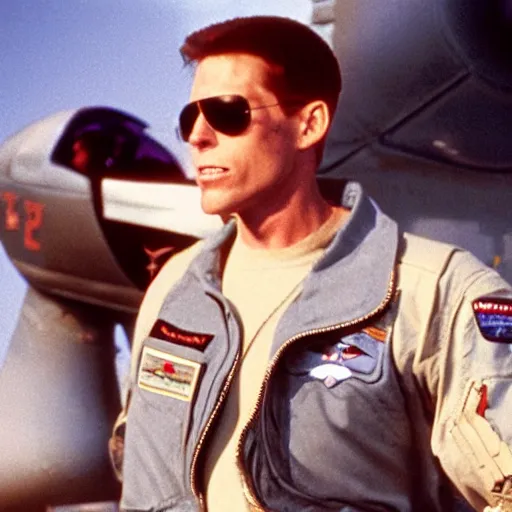 Image similar to Live Action Still of Jerma in Top Gun, real life, hyperrealistic, ultra realistic, realistic, highly detailed, epic, HD quality, 8k resolution, body and headshot, film still