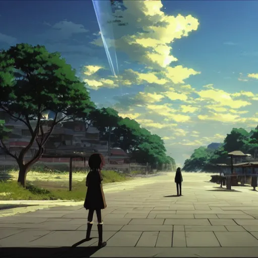 Prompt: hd makoto shinkai movie having a horro landscape