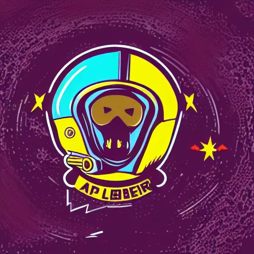 Prompt: in the style of max prentis and deathburger and laurie greasley a logo of astronaut, highly detailed, colourful, 8k wallpaper