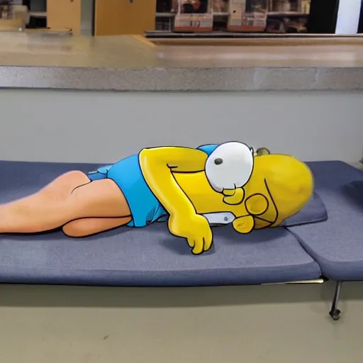 Image similar to homer simpson sleeping on the job