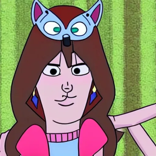 Image similar to Kaitlyn Michelle Siragusa, better known as Amouranth as a character in Regular Show (2010). JG Quintel is the artist. Amouranth is so so so so so beautiful in this animated cartoon Gravity Falls (2012). Total Drama Island Total Drama Action!