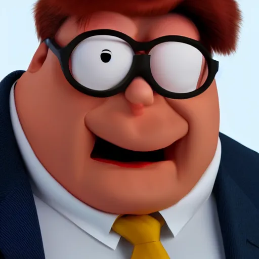 Prompt: Realistic Peter Griffin with a cleft chin, volumetric lighting, high-detail face, face enhance, 4k resolution, octane render,