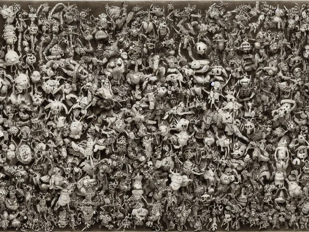 Image similar to by laurie lipton, a bunch of toys that are in the air, polycount, rococo, made of insects,