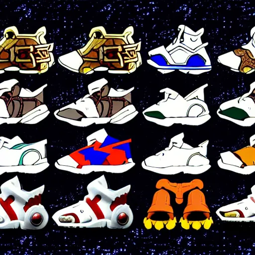 Image similar to fantasy jrpg sneaker design designed by capcom megaman, chrono trigger guilty gear sneaker styles, aztec mayan street fashion native punk sneaker design, focus on megaman hip hop sneaker design with subtle mayan patterns, trending on pixiv fanbox, painted by akira toriyama and studio ghibli princess mononoke megaman capcom