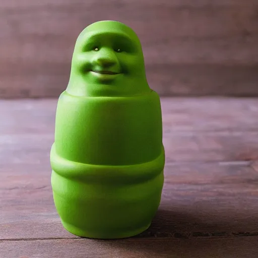 Image similar to photo of russian nesting doll that looks like shrek