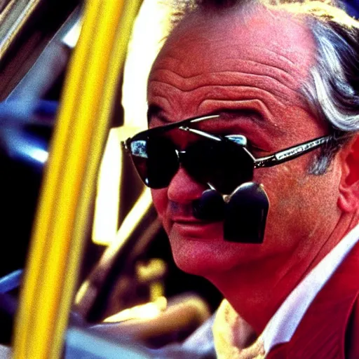 Image similar to bill murray in fear and loathing in las vegas, movie still, promotional shot