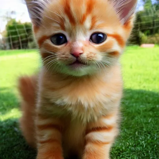 Image similar to curious cute fluffy orange tabby kitten