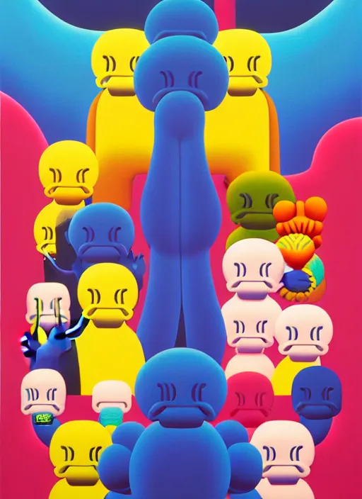 Prompt: mental health by shusei nagaoka, kaws, david rudnick, airbrush on canvas, pastell colours, cell shaded, 8 k