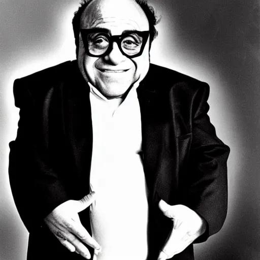 Image similar to a photograph of danny devito after a truly disastrous spaghetti incident