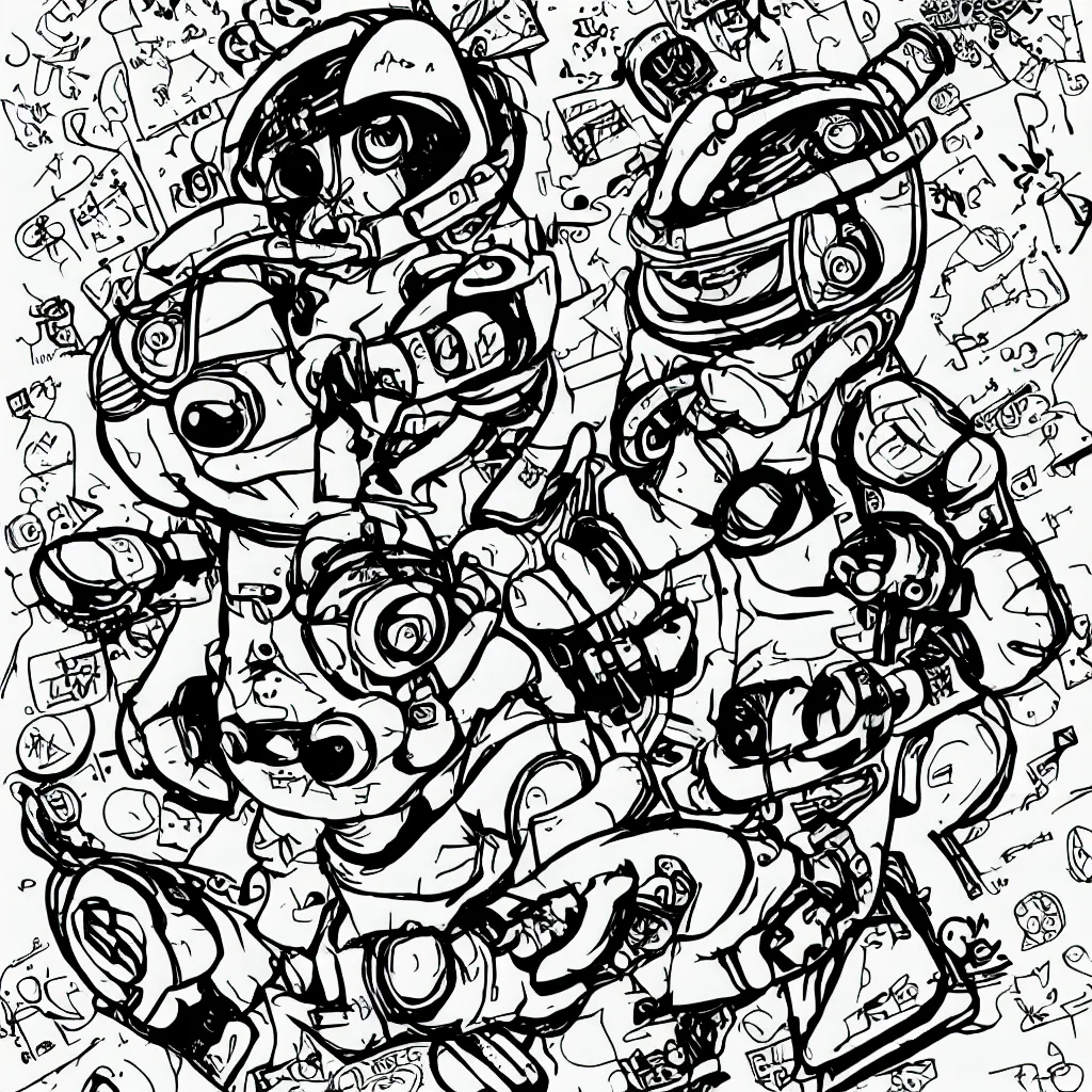 Prompt: a toad wearing headphones, ryuta ueda artwork, breakcore, style of jet set radio, y 2 k, gloom, space, cel - shaded art style, sacred geometry, data, code, cybernetic, dark, eerie, cyber