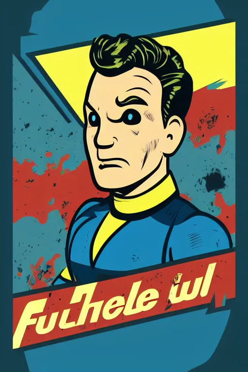 Image similar to fallout 7 6 retro futurist illustration art by butcher billy, sticker, colorful, illustration, highly detailed, simple, smooth and clean vector curves, no jagged lines, vector art, smooth andy warhol style