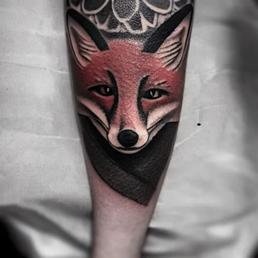 Image similar to A tattoo of a fox