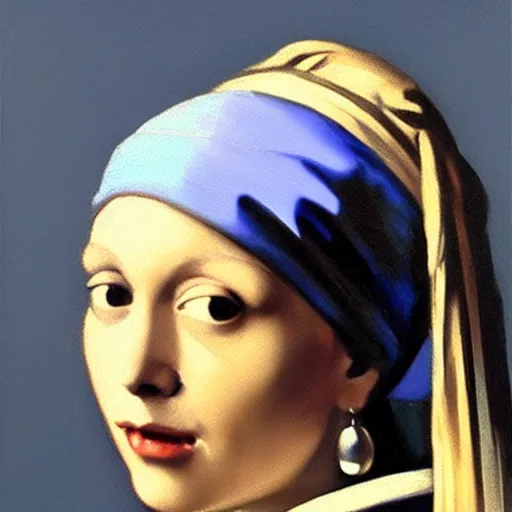 Image similar to greg manchess portrait painting of the girl with the pearl earring with the face of mona lisa, medium shot, asymmetrical, profile picture, organic painting, sunny day, matte painting, bold shapes, hard edges, street art, trending on artstation, by huang guangjian and gil elvgren and gerald brom