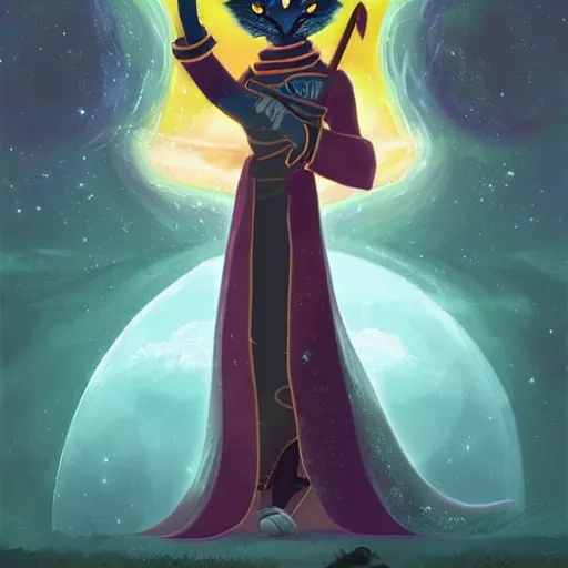 Prompt: a stylized painting of an avatar of an awesome cosmic powerful luxurious foxfolk mage themed around death and the cosmos, in the style of dnd beyond avatar portraits, beautiful, artistic, elegant, lens flare, magical, lens flare, nature, realism, stylized, art by jeff easley and genndy tartakovsky and hayao miyazaki