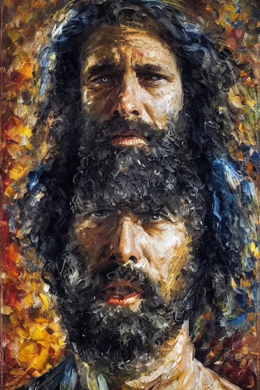 Image similar to highly detailed palette knife oil painting of a historically accurate depiction of the ancient biblical eqgptian prince moses, thoughtful, by Peter Lindbergh, impressionistic brush strokes, painterly brushwork