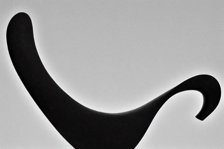 Prompt: a black and white photo of a sculpture, an abstract sculpture by isamu noguchi, zbrush central, precisionism, marble sculpture, biomorphic
