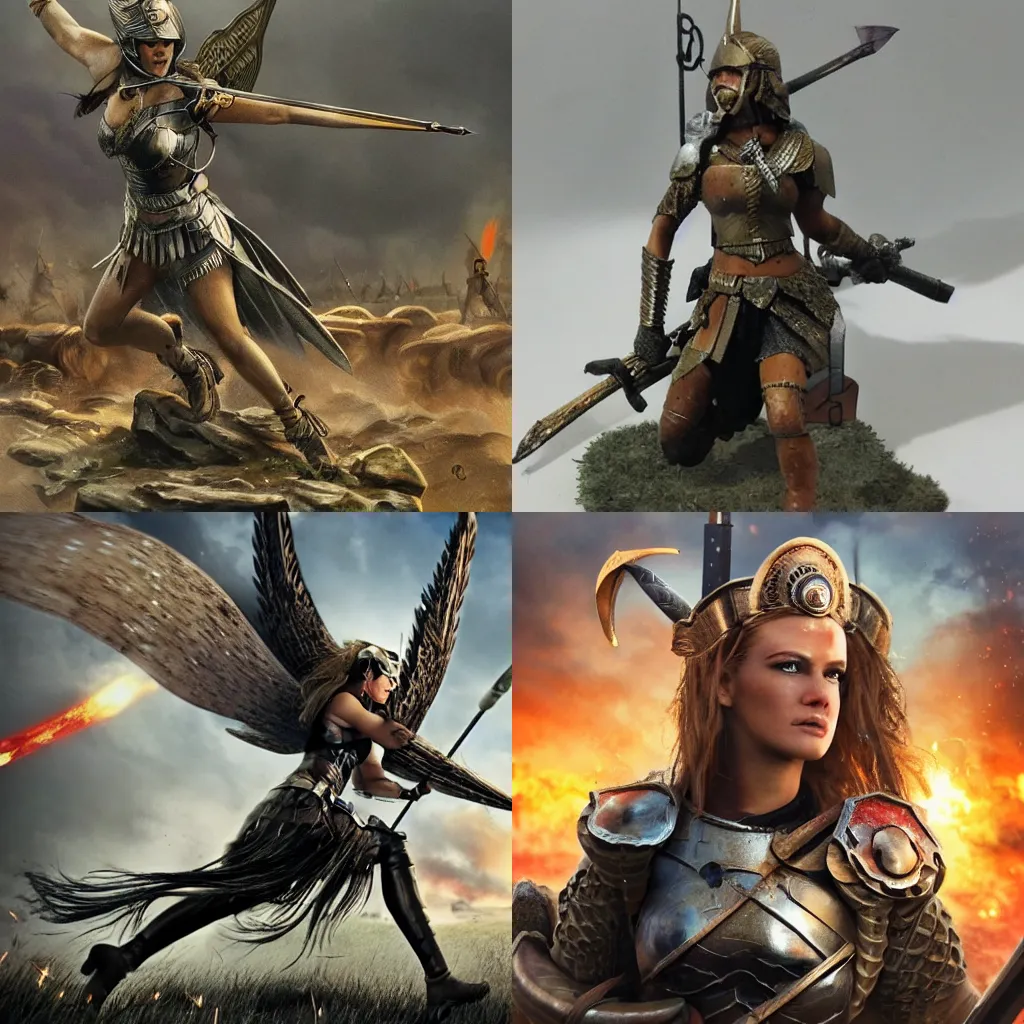 Prompt: valkyrie in battle