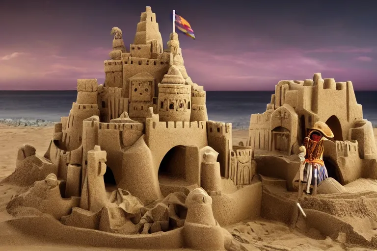 Prompt: it was the best sandcastle they had ever seen. photo - realistic hd, hyperrealism, colourful, highly detailed, cinematic, luminescence, 3 2 k, dop, high contrast, intricate, mystery, epic, fantasy