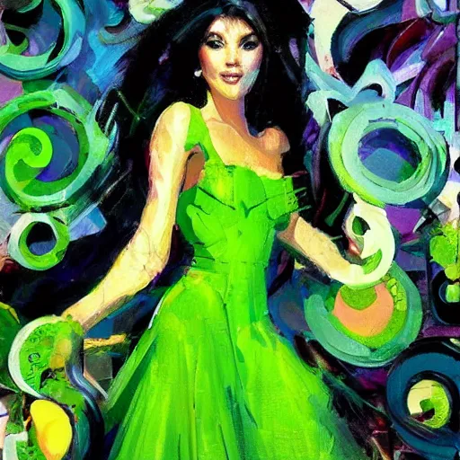 Image similar to by steve henderson insane lime green. a beautiful collage. think of it as a parallel universe. but maybe it's the real one, & we're in a dream.