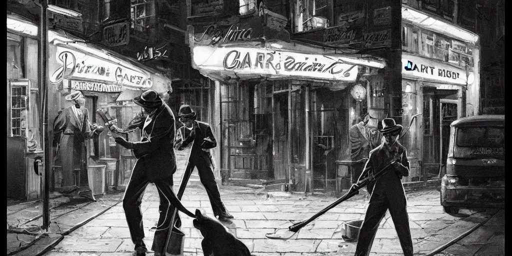 Prompt: a biped trans fat rat is cleaning glasses behind the barr of a 4 0 s jazz club, warm color palette, night time, dramatic lighting, noir film, character sheet, fine details, high contrast, blacksad, kim jung gi, greg rutkowski, trending on artstation, 8 k, front view, back view, ultra wide angle