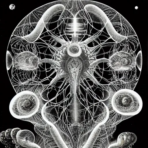 Image similar to space jellyfish by ernst haeckel