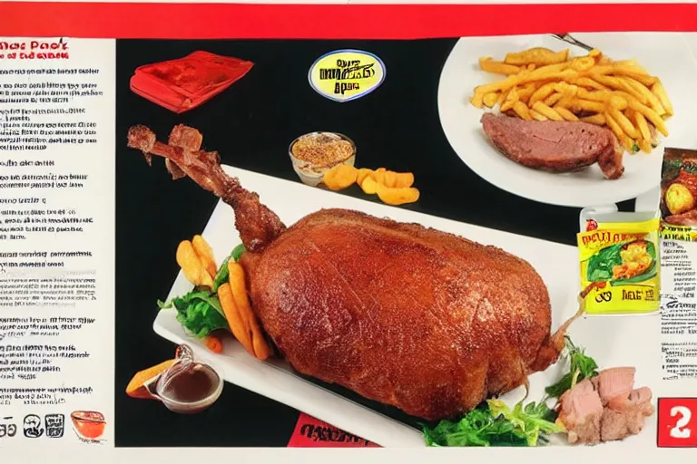 Image similar to mcdonald's whole roast pork, y 2 k cybercore, advertisement photo