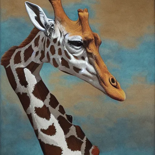 Image similar to giraffe, surrealism