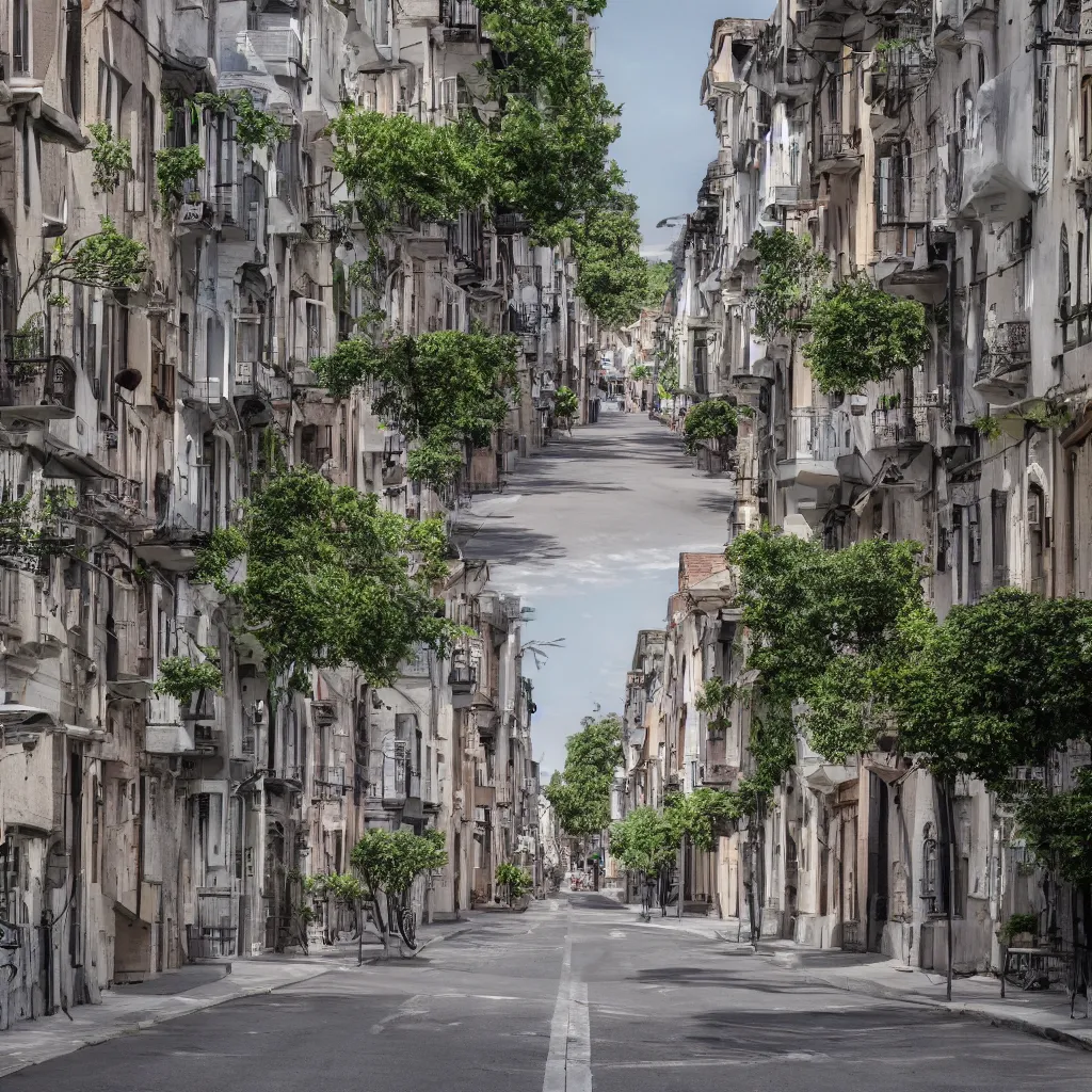 Image similar to a perfect street with no cars, houses designed by famous architect. bikes. cinematic, 8 k, inspirational.